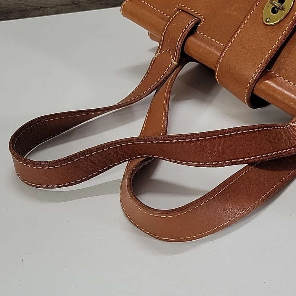 Fossil Chestnut Brown Leather Shoulder Bag Tote
